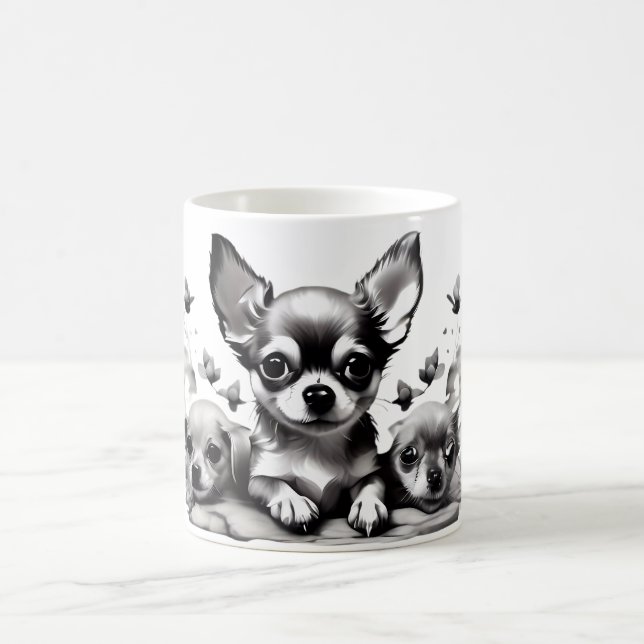Dessins de Mug de café de chien et de chat. (Centre)