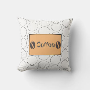 Dessous de coussin funky grains de café ronds jeté