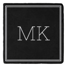 Initiales Monogrammes minimes modernes Cadre Noir
