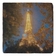 Ville lumière Tour Eiffel Travertine Trivet