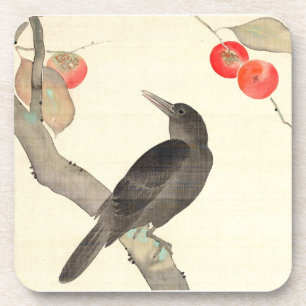 Dessous-de-verre 柿 に 烏, 抱 Persimmon et Crow, Hōitsu