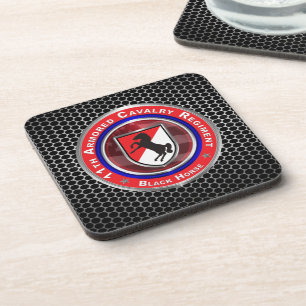 Dessous-de-verre 11e Régiment de cavalerie blindée "Cheval noir"