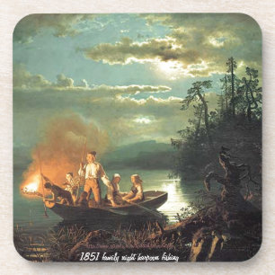 Dessous-de-verre "1851 pêche au harpon de nuit familiale"