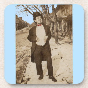 Dessous-de-verre 1920 photo vernaculaire classe jeune homme