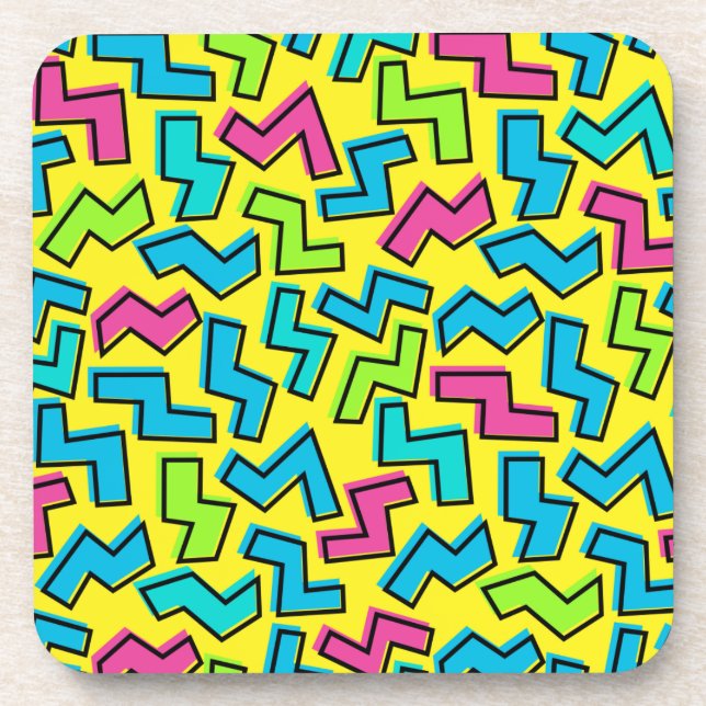 Dessous-de-verre 1980/90 Retro Neon Motif (Devant)