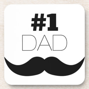Dessous-de-verre #1 Papa Mustache noire - Numéro Un
