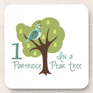 Dessous-de-verre 1 Perdrix Dans L'Arbre À Poires