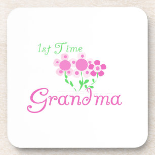 Dessous-de-verre 1ère fois Grandma Fleurs roses cadeaux