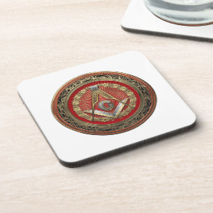Dessous-de-verre [200] Master Mason - Gold Carré & Compass