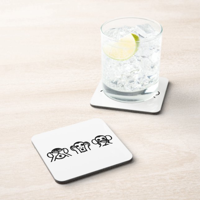 Dessous-de-verre 3 Singes Sages Emoji (Côté Droit)