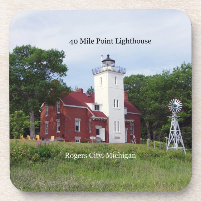 Dessous-de-verre 40 mile Point Ligthouse ensemble de 6 dessous de v (Devant)