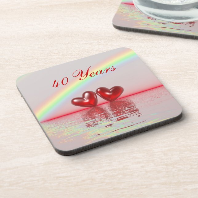 Dessous-de-verre 40e Anniversary Ruby Hearts (Côté gauche)