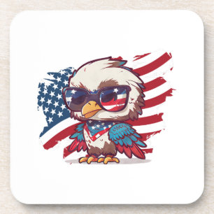 Dessous-de-verre 4 juillet fête de l'indépendance aigles américains