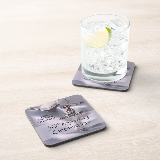 Dessous-de-verre 50e personnalisation Nom de l'ordre Anniversaire C (Côté Droit)
