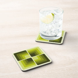 Dessous-de-verre 70s Rainbow Squares Monochrome Green