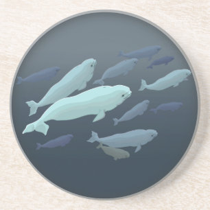 Dessous de verre à boire de béluga baleines Dessou