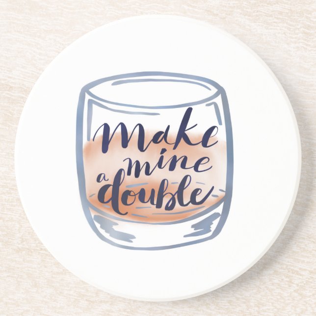 Dessous de verre à cocktails avec un jeu de mots - (Devant)