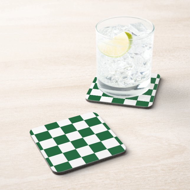 Dessous-de-verre à damiers vert et blanc (Côté Droit)