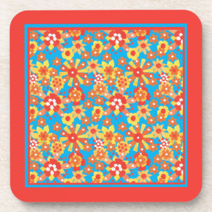 Dessous de verre à dossier de liège avec fleurs or