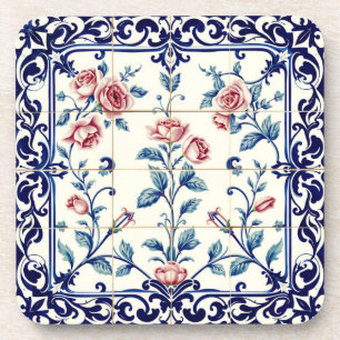 dessous de verre à filigrane de rose