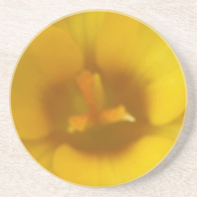 Dessous de verre à fleurs de crocus jaunes (Devant)