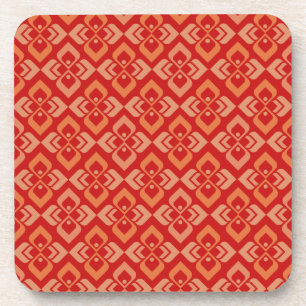 Dessous de verre à motif rouge orange de Couture