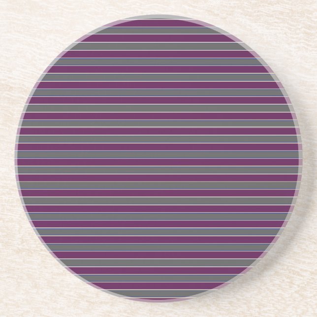 Dessous de verre à rayures violettes et gris (Devant)
