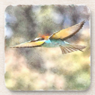 Dessous-de-verre Abeille Européenne En Aquarelle De Vol