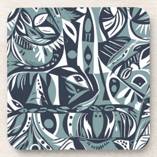 Dessous-de-verre Abstract Artistic Boho Whimsical Geometric Blue