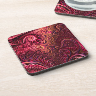 Dessous-de-verre Abstract Colorful Burgundy Carmine Spiral Pattern