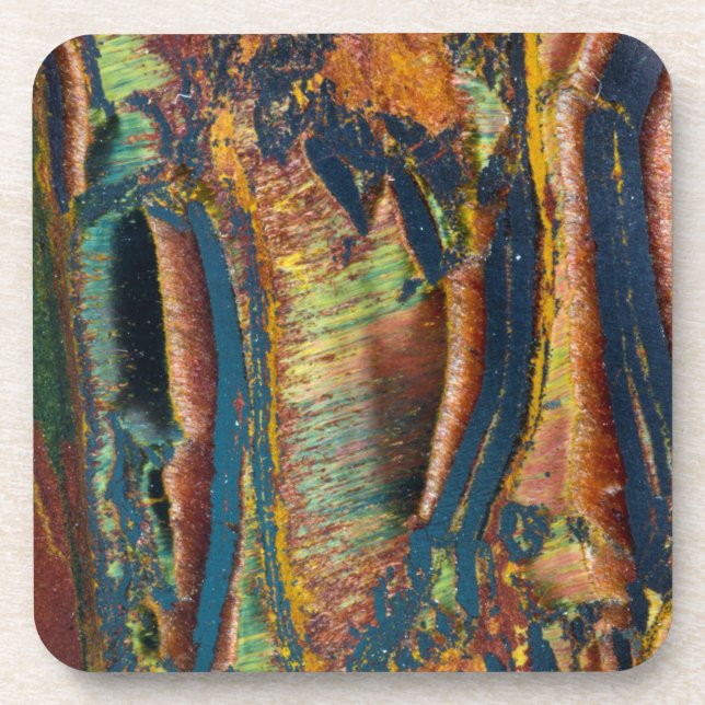 Dessous-de-verre Abstrait coloré d'un œil de Tigre (Devant)