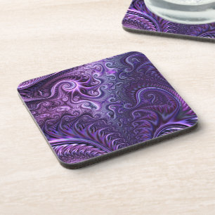 Dessous-de-verre Abstrait Lilac coloré et violet Motif spiral
