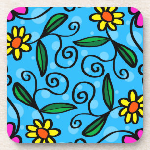 Dessous-de-verre Abstraite couverture de boissons florales