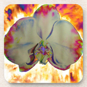 Dessous-de-verre Abstraite peinture d'orchidée tropicale fleurie