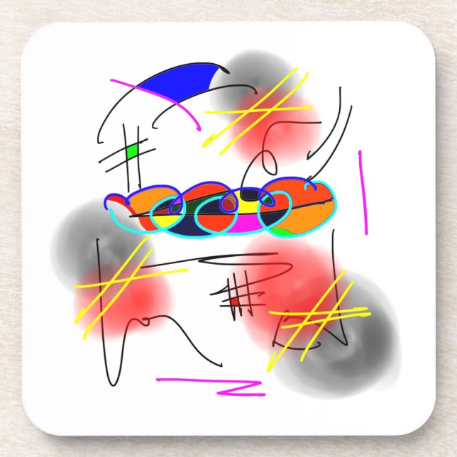 Dessous de verre abstraits d'oiseaux (Devant)