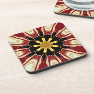 Dessous-de-verre Achempong : Starburst Luxe Deep Crimson et Or