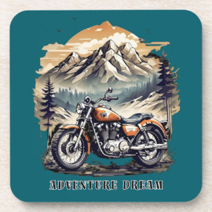 Dessous-de-verre Adventure Dream : Vintage Legend Bike Road trip