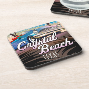 Dessous-de-verre affiche de voyage de Crystal Beach Texas