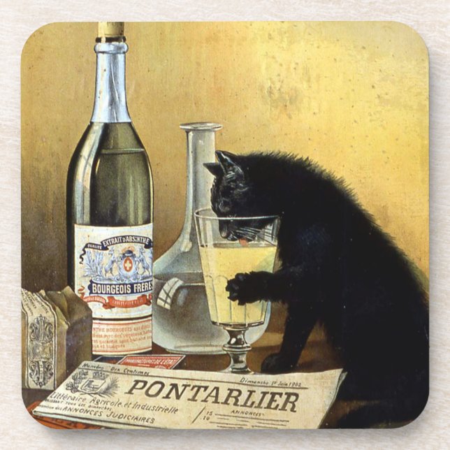 Dessous-de-verre Affiche française rétro "absinthe bourgeois" (Devant)