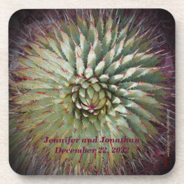 Dessous-de-verre Agave Spikes Nom personnalisé et Mariage de date