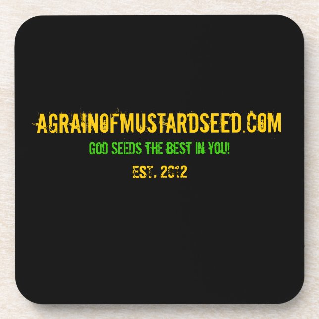 Dessous-de-verre Agrainofmustardseed.com EST 2012 (Devant)