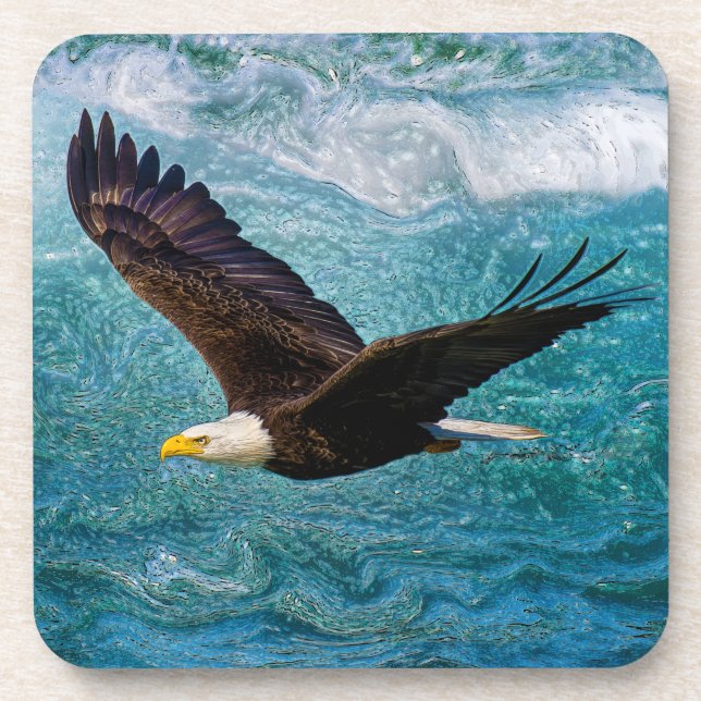 Dessous-de-verre Aigle qui s'envole au-dessus de la tempête (Devant)