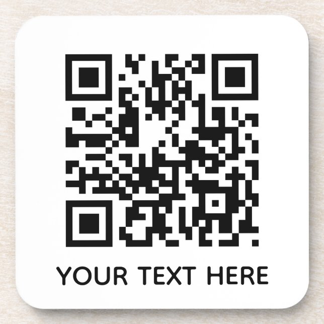 Dessous-de-verre Ajouter votre propre code QR Code texte Scan menu  (Devant)