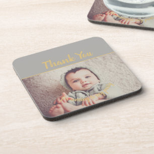 Dessous-de-verre Ajoutez votre propre photo Merci d'anniversaire
