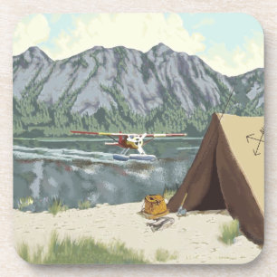 Dessous-de-verre Alaska Bush Avion Et Pêche Voyage