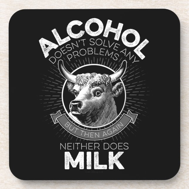 Dessous-de-verre Alcool contre lait (Devant)