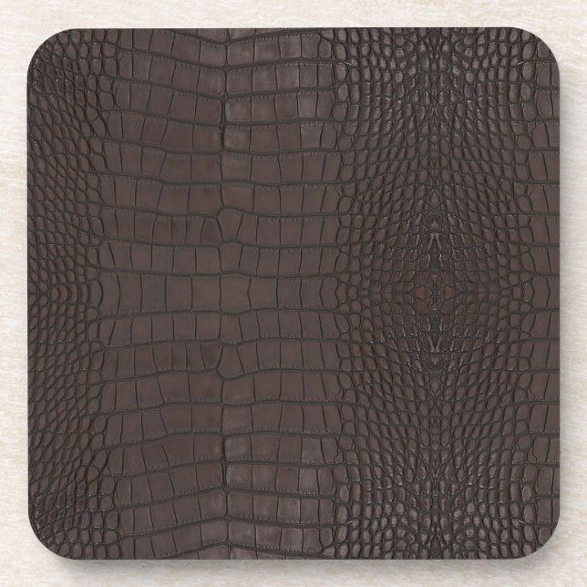 Dessous-de-verre Alligator Brown Faux Cuir Imprimer (Devant)