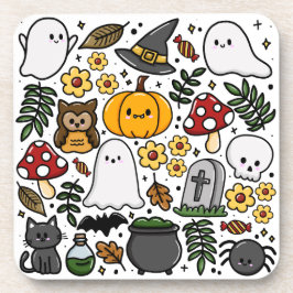 Dessous-de-verre Almofada com estampa fofa de Halloween