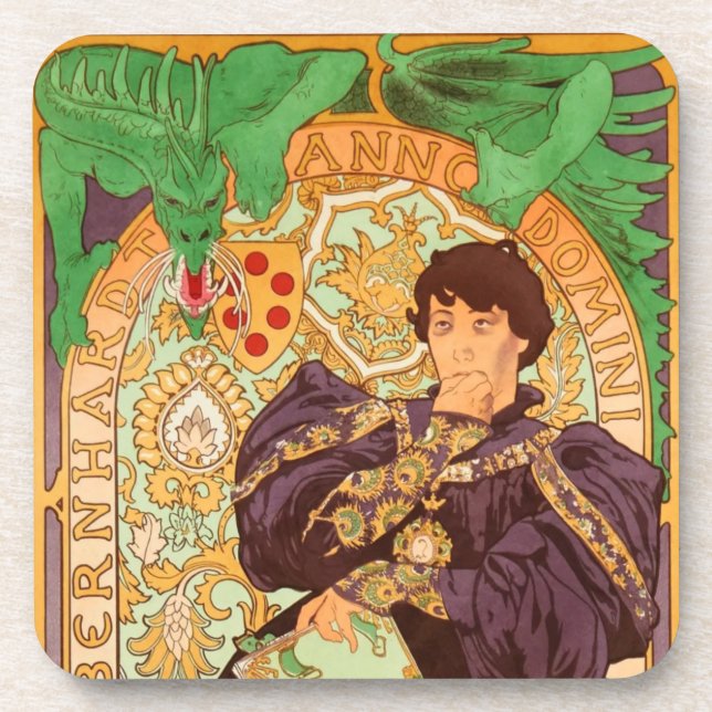 Dessous-de-verre Alphonse Mucha Prince et Dragon (Devant)