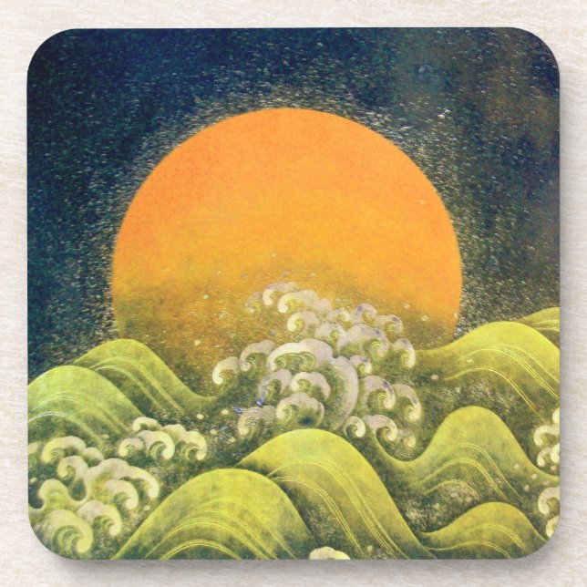 Dessous-de-verre AMATÉRASU, GODDESS SOLEIL, vert jaune noir (Devant)